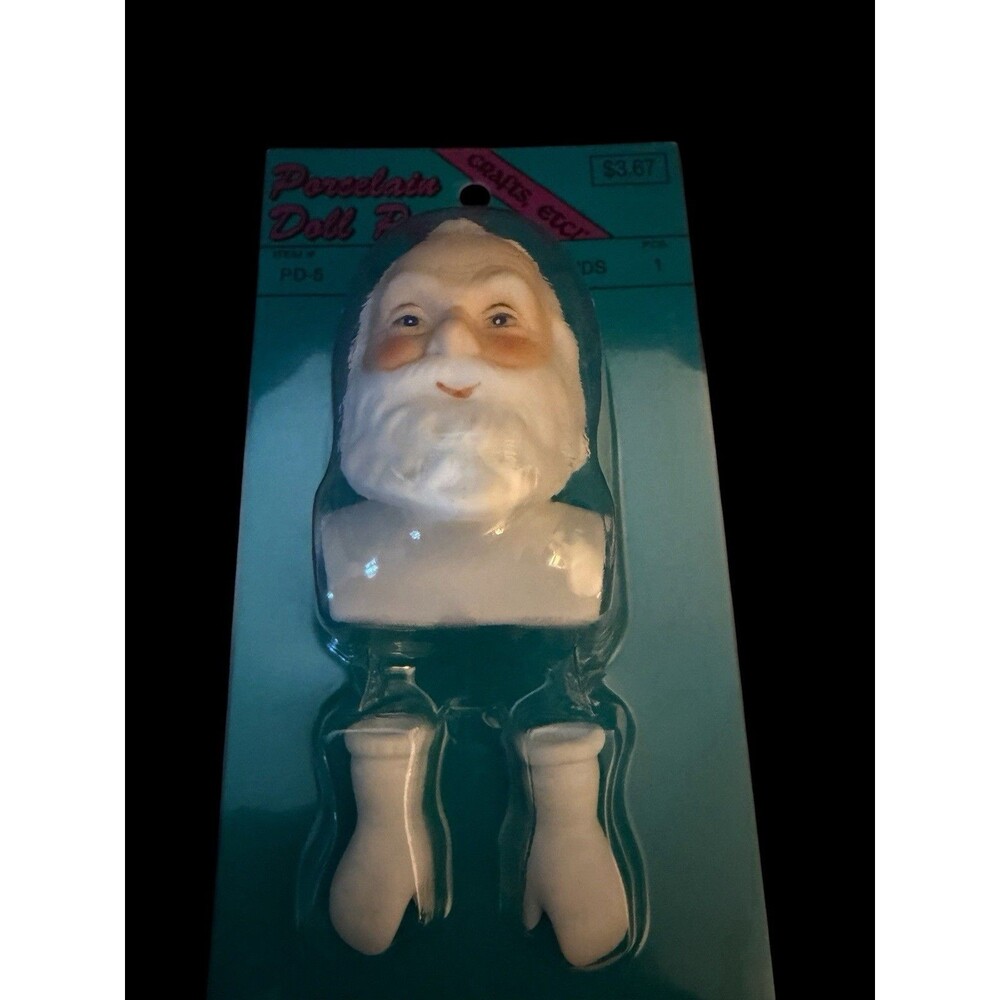 Vtg Porcelain Doll Parts Santa Face & Hands Crafts Etc PD-5 NOS